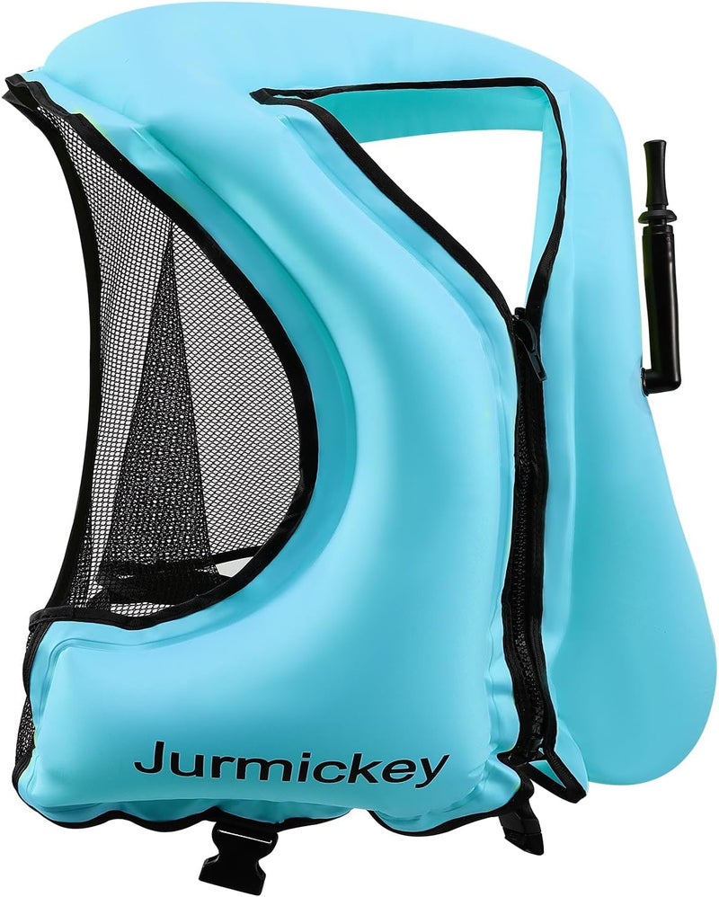 Jurmickey Snorkel Vest for Adults, Inflatable Snorkeling Vest for Men & Women, Portable Swim Jacket & Buoyancy Vest for Snorkeling, Swimming, Kayaking, Boating - Image 2